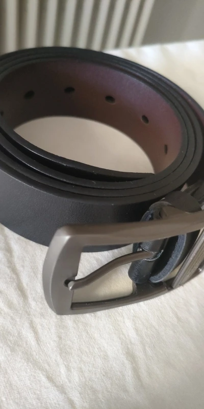 MIDNIGHT SOVEREIGN™ – Black Buckle Genuine Leather Belt photo review