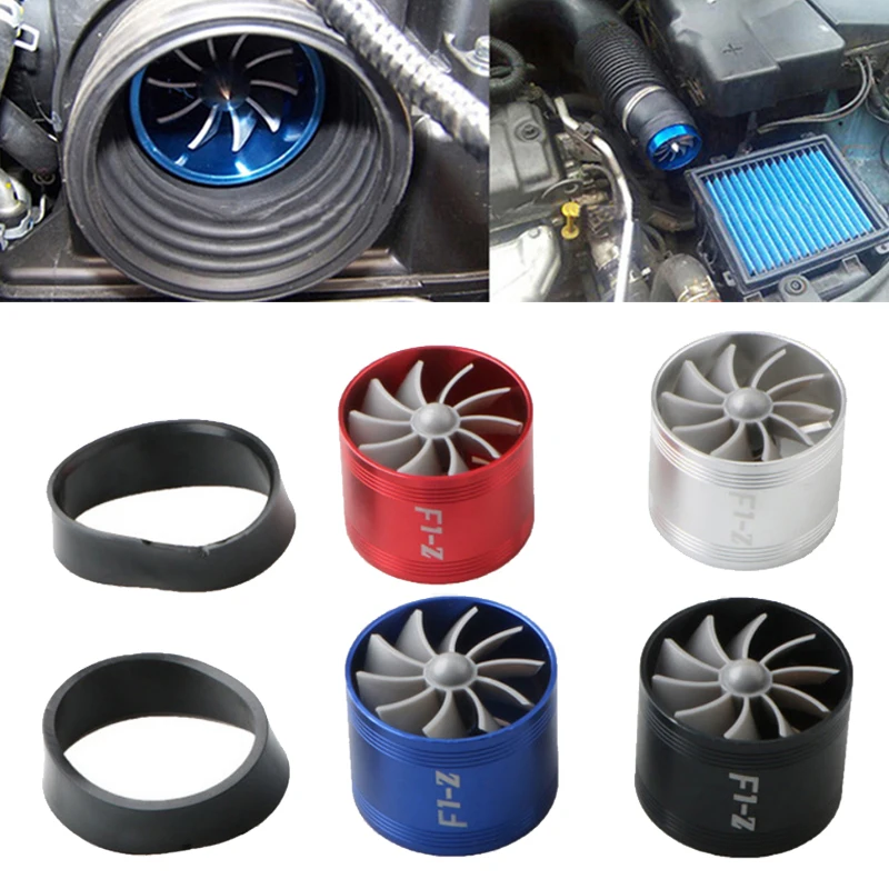 Auto Car Air Intake Turbine Refit Turbo Gas Fuel Oil Saver Fan Turbo  Supercharger Turbine Fit for Air Intake Hose Dia 64mm