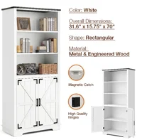 70" Tall Kitchen Pantry Cabinet,Kitchen Pantry Storage Cabinet, Large Farmhouse Wooden Storage Cabinet with 3 Adjustable Shelves 1
