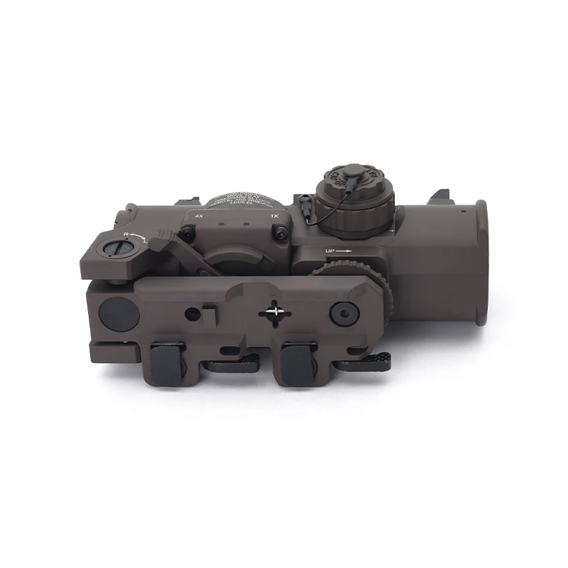 DR 1-4x Fixed Dual Field of View Red Illumination Scope Full Markings for Airsoft Hunting BK/FDE rifle scope
