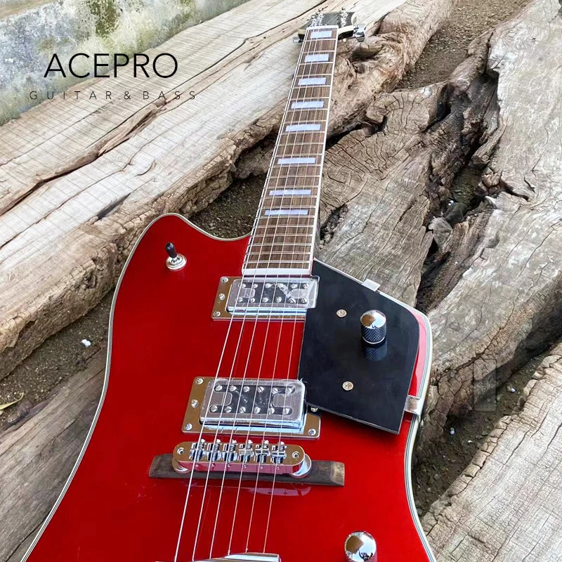 Custom BillyBo Jupiter Metallic Red Color Electric Guitar Chrome