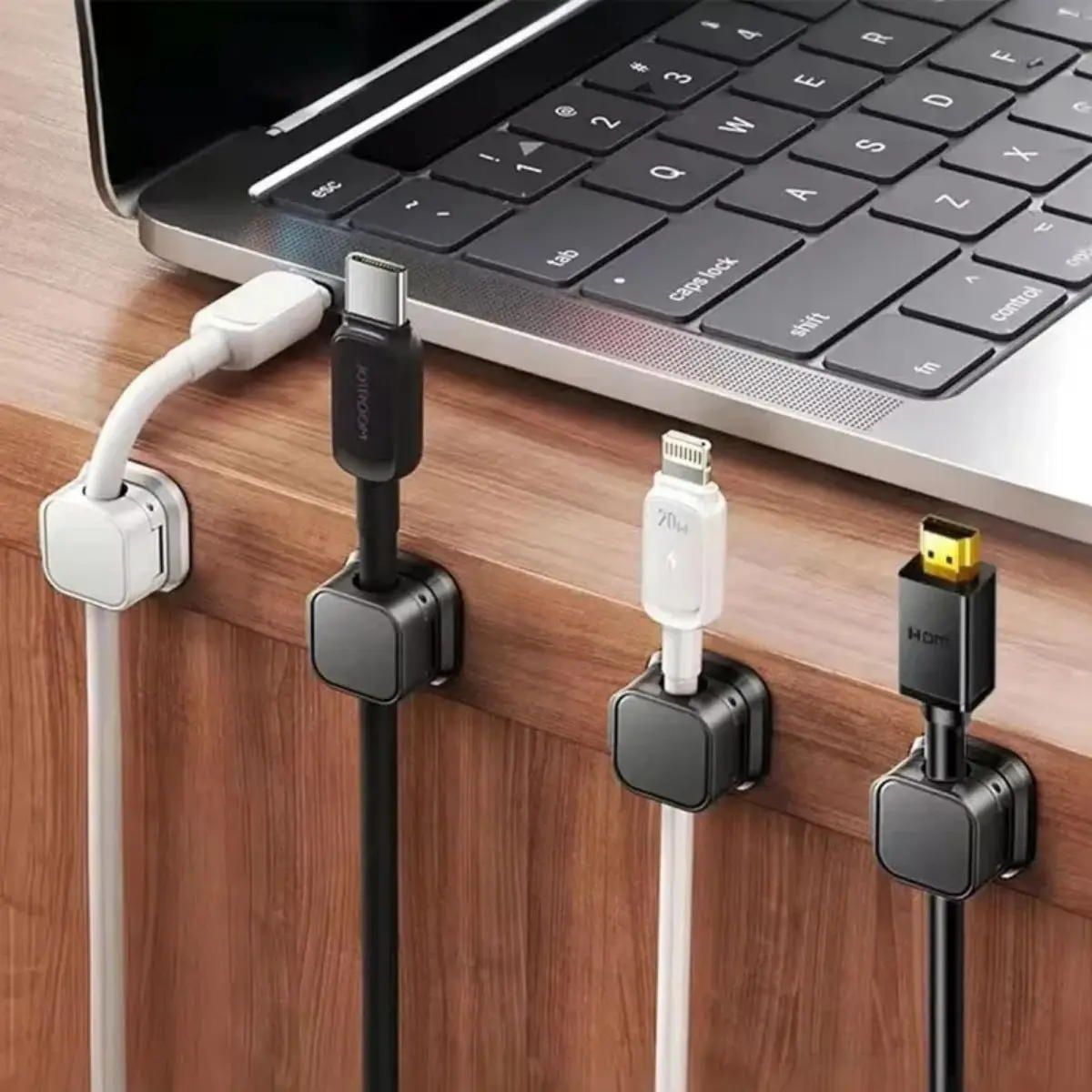 2 Clips Magnéticos Sujeta cables Autoadhesivo para Escritorio Oficina y Hogar