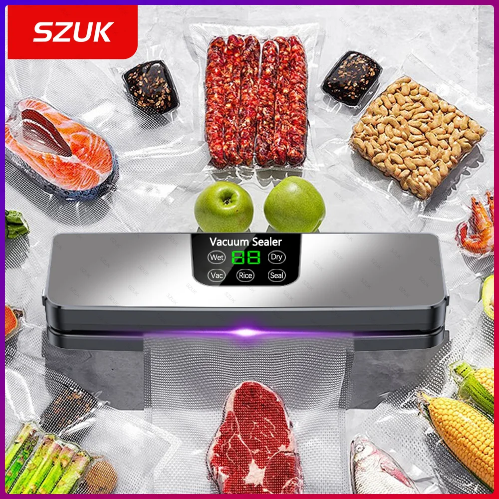 SZUK Electric Vacuum Sealer Food Preservation Sealing Machine Kitchen Dry/Wet Food Vacuum Packaging Machine Food Vacuum Sealer 1
