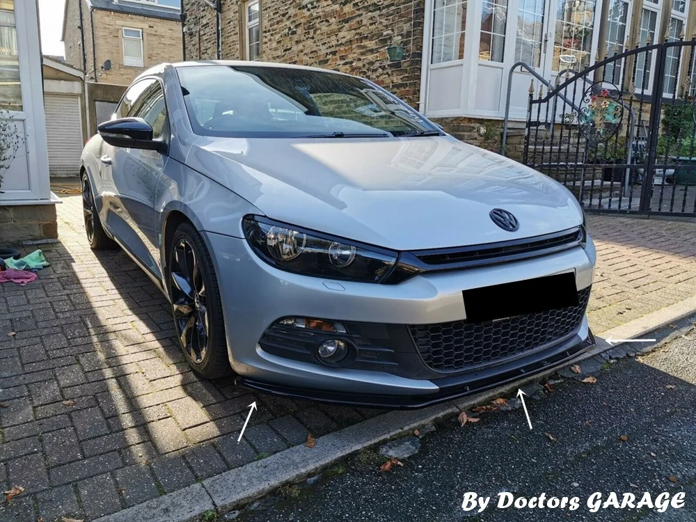 

Накладка на передний бампер для VW Volkswagen Scirocco 2008-2017, передняя губа, автомобильный аксессуар, автостайлинг, 3 шт., черный комплект кузова