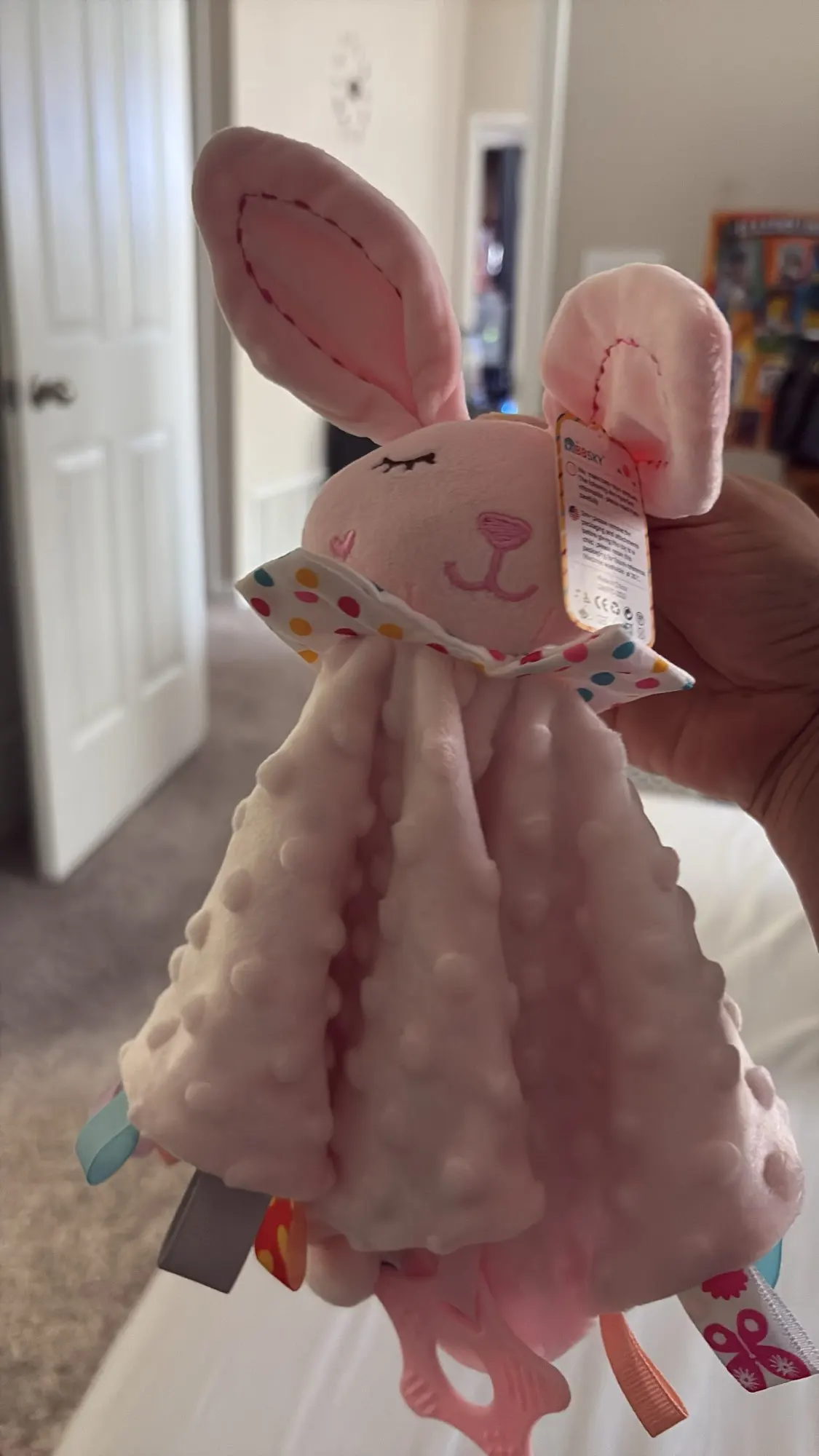 1pcs Baby Security Soothing Doll Towel with Teether Rattles Soft Blanket Snuggle Toy photo review