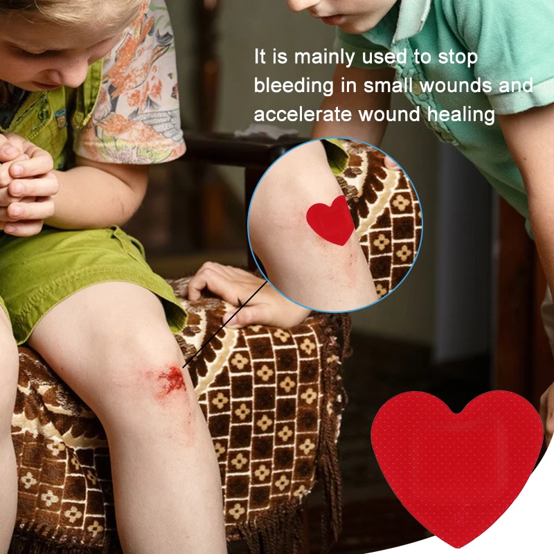 20/50pcs Red Heart Band Aid Waterproof Breathable Wound Dressing Plasters Heart-Shaped Children Skin Patch Concert Body Stickers
