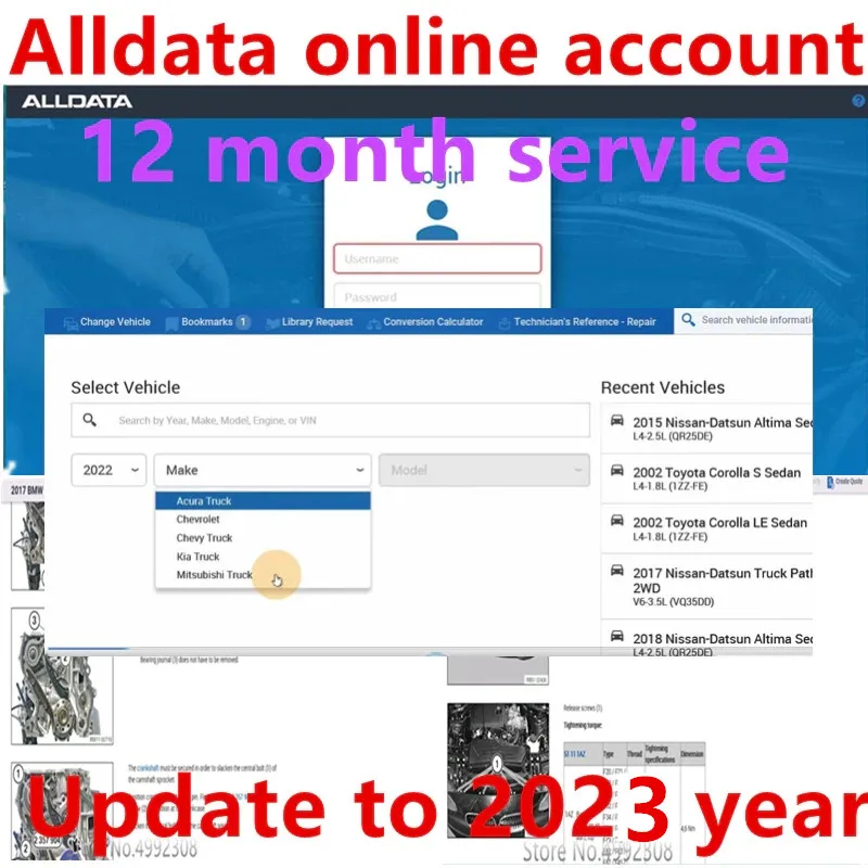 

2023 alldata Auto Repair Alldata 2023 Online Account Alldata Software Online 12 Month Service Newest Model Update to 2023 year