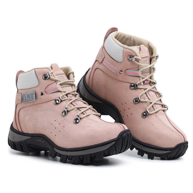 Bota Caterpillar Original Masculina palmilha a Gel Couro Legitimo Nude  Impermeável Confortável.