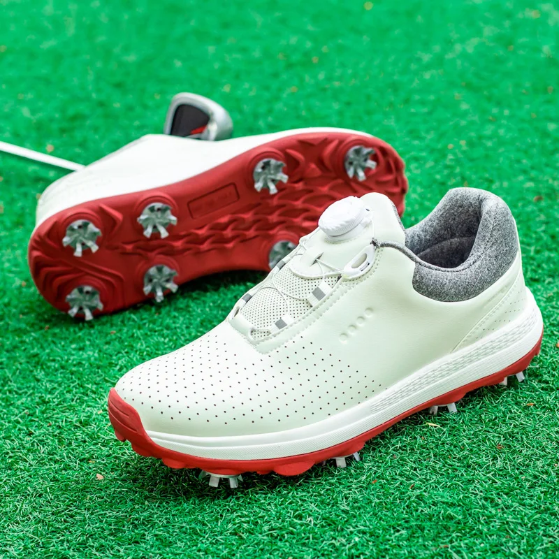 Professional Golf Shoes Men Outdoor Anti-Skid Quick Lacing Golf Spikes Sneakers Breathable Waterproof golf shoes