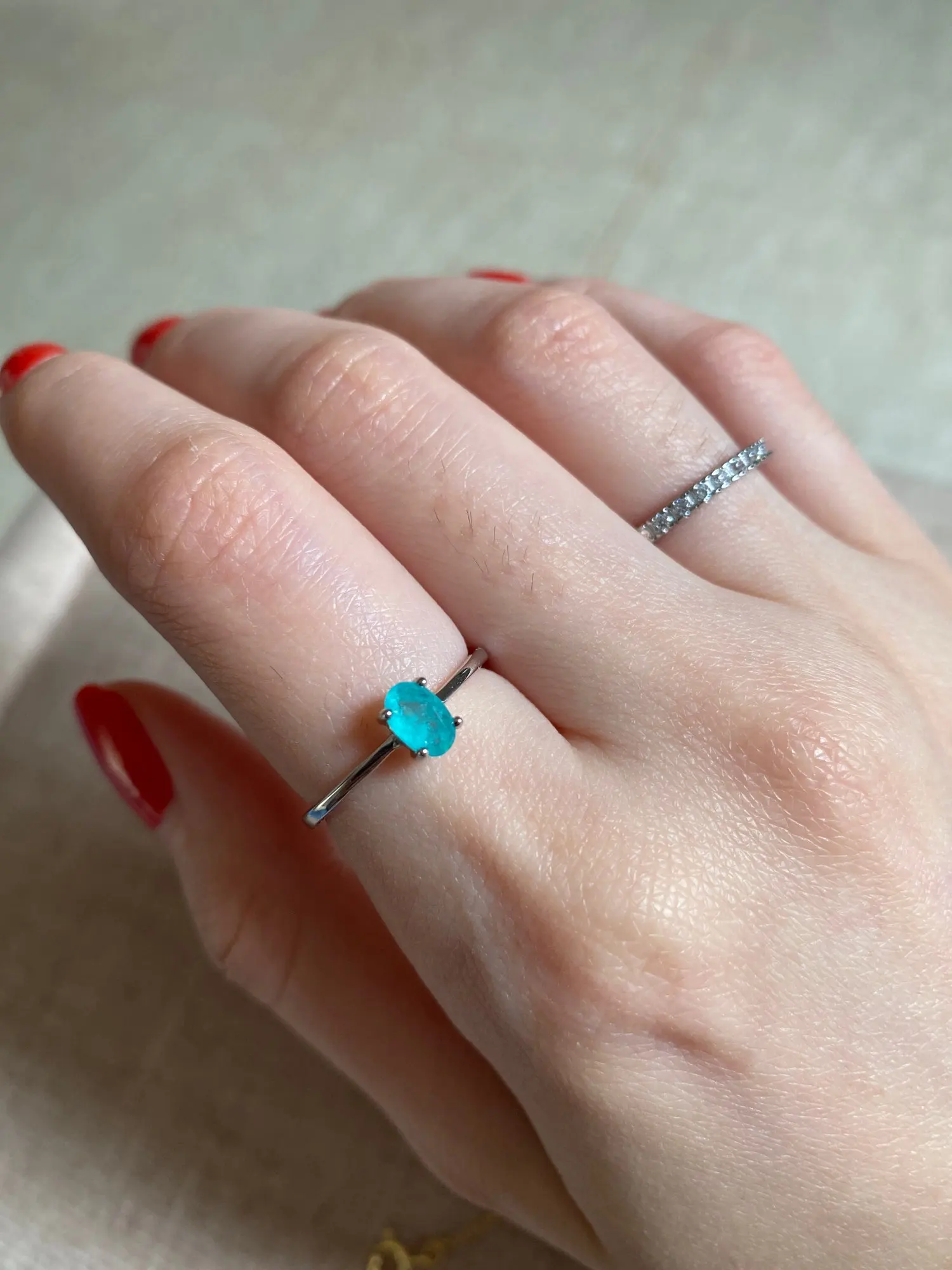 Silver tourmaline ring