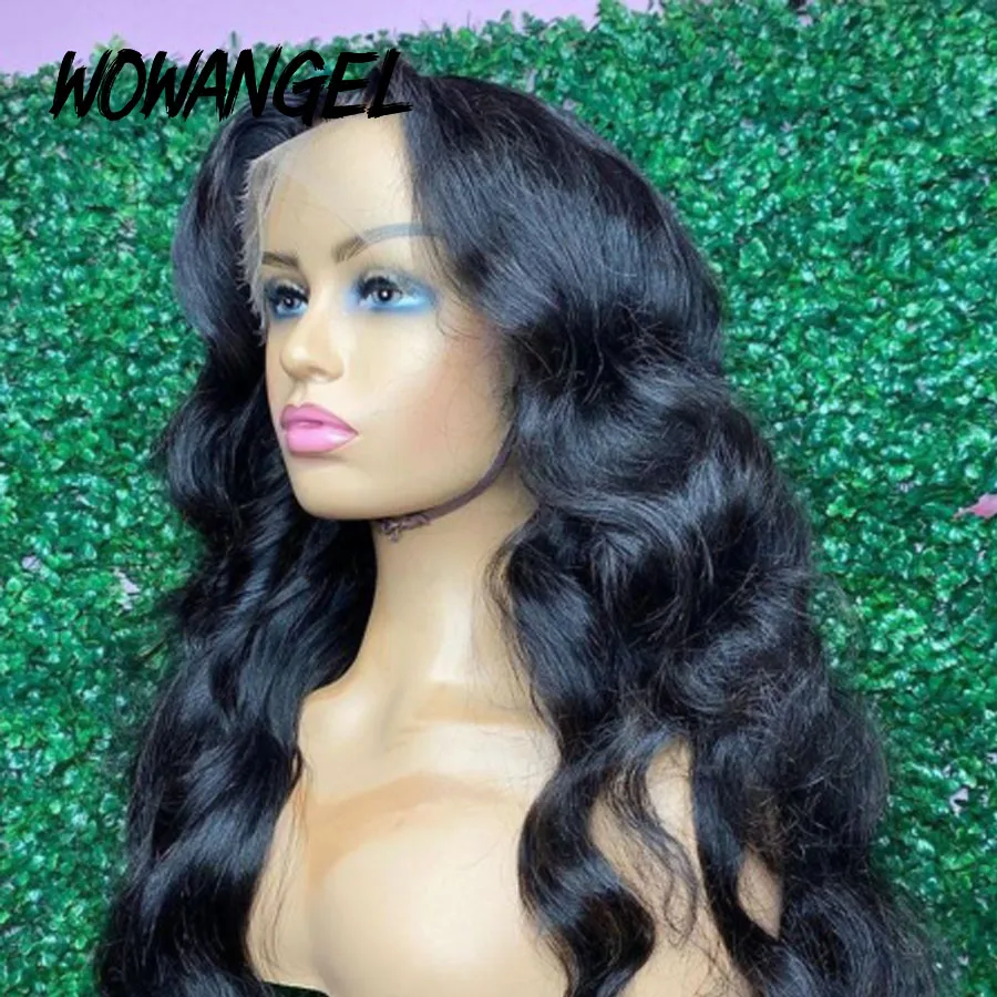 Wow Angel HD Lace Frontal Wigs 250% 13X6 Lace Front Wigs Water Wave HD Lace  Closure Curly Wig Full Lace Human Hair Wig For Woman