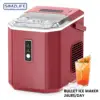 SIMZLIFE Ice Maker Countertop , 26.5 lbs/24H, 9 Cubes in 6 Mins,Self-Cleaning, Portable Ice Maker with Handle for Home,Red 1