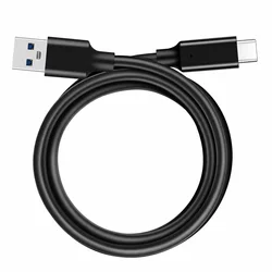 High - Speed USB 3.2 to Type C Cable - 10Gbps Data Transfer & 60W Charging - Durable PVC Cord, Black - 1.5m (Black)