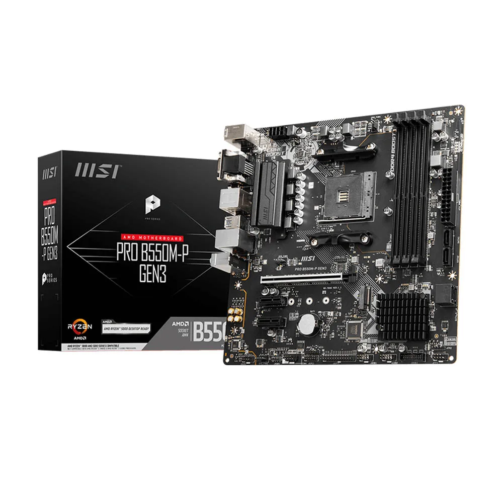Full New Msi Pro B550M-P Gen3 Ddr4 Matx Con Presa Amd Am4 4600 + Mhz 64G Scheda Madre Usb 3.2 M.2 Pci-E Gen3