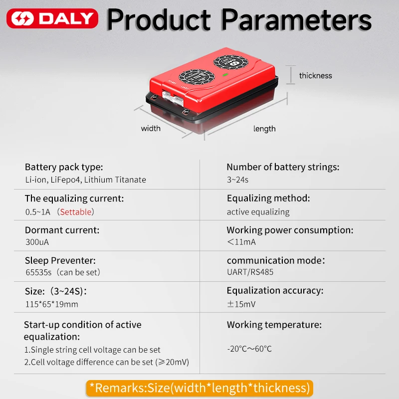 Dalywholesale Smart Bms Balanceador Ativo Lifepo4 16s Equalizador 1a Li-ion Bms Balancer de Bateria 3s 4s 12v 7s 8s 24v 10s 12s 14s 20s - Image 3