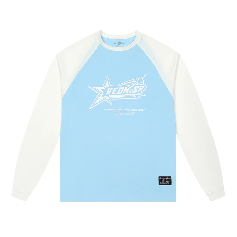 Spring and Autumn Essential Outerwear for Men Crew Neck Long Sleeve Print T-Shirt Breathable Quick-Drying Basketball Jersey