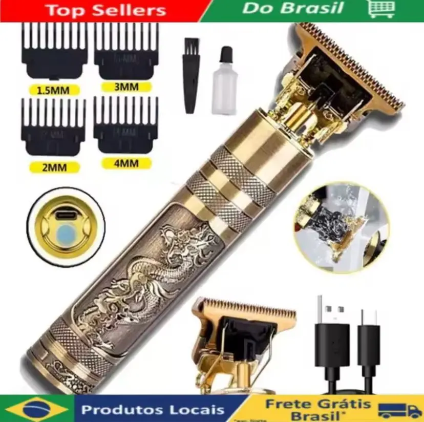 Máquina De Cortar Cabelo Parágrafo Barba Masculina Designer Aleatório Elétrico Profissional photo review