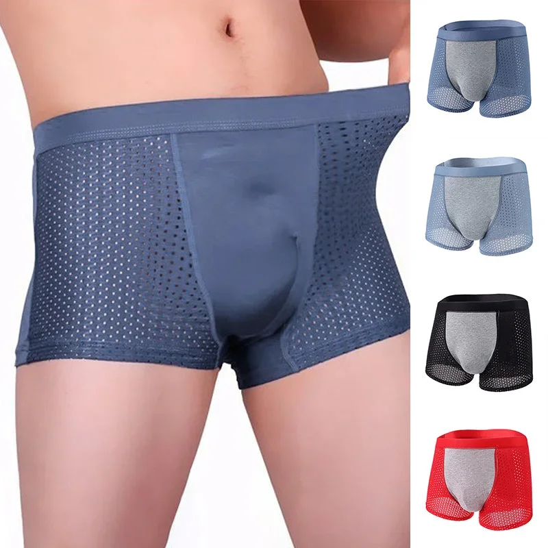 

Ice Silk Nylon Cool Men Boxers Male Breathable Underwear Nylon Ice Silk Breathable Men's Underwear Man Underpants Boxershorts