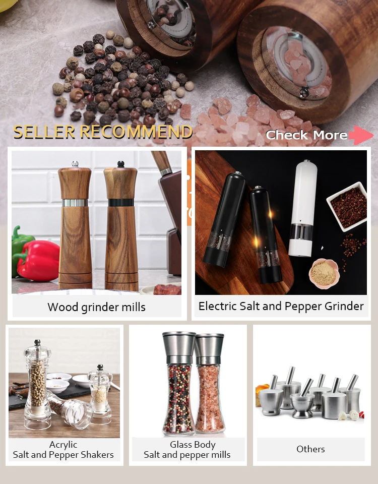 Pepper Grinder- Acrylic Salt and Pepper Shakers Adjustable Coarseness by Ceramic Rotor kitchen accessories