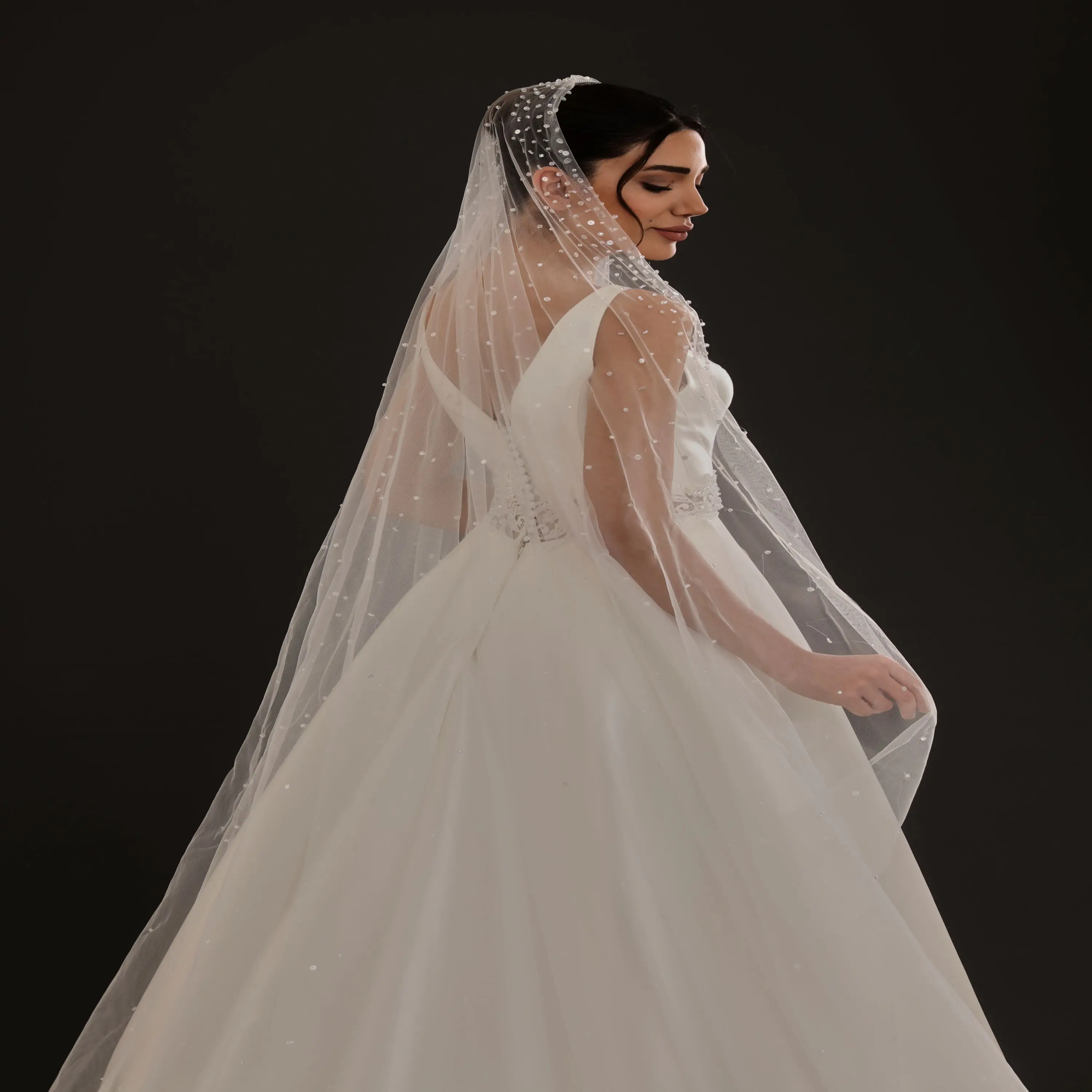 

D191 Wedding Bride Accessories Bridal Veil Women's Veil Bridal Beils 2023 Bridal Hair Accessories Pearl Detailed Bridal Veil