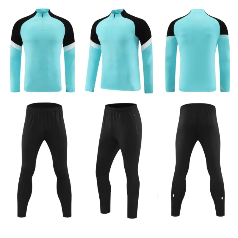 Men Children 2 Pcs Set Football Kits Soccer Sportswear Running Tracksuit Jacket Pants Survetement Element Sports Suit