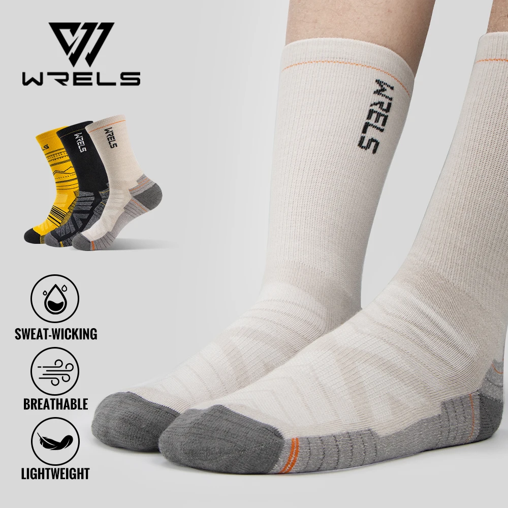 Chaussettes laine mérinos WRELS pêche randonnée hiver épaisses thermo-régulantes sport lot
