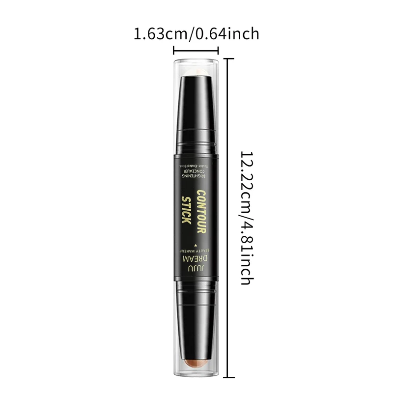 Dual-ended contour stick, facial foundation, concealer,