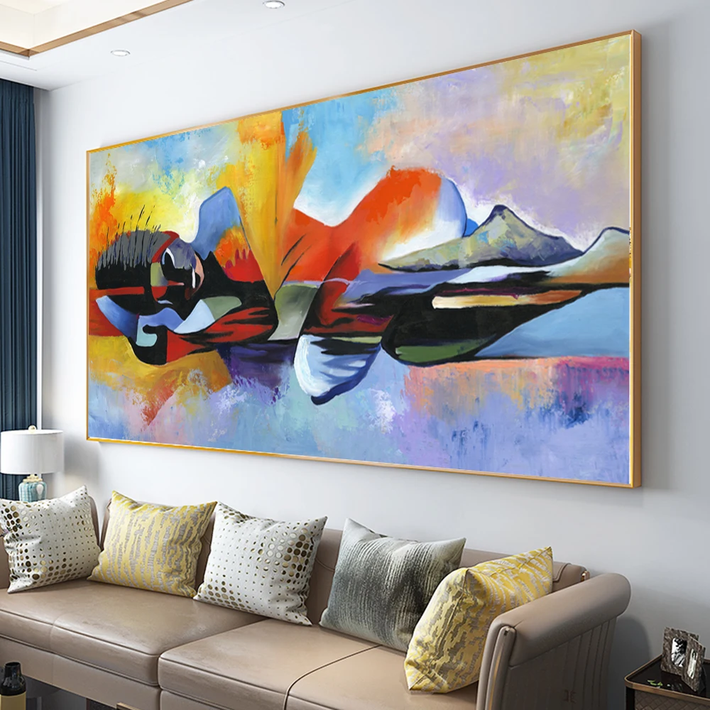 Art abstrait coloré gérer toile peinture, affiches de fleurs Quadro, impressions d\'art mural pour salon, décoration de la maison, coutumes