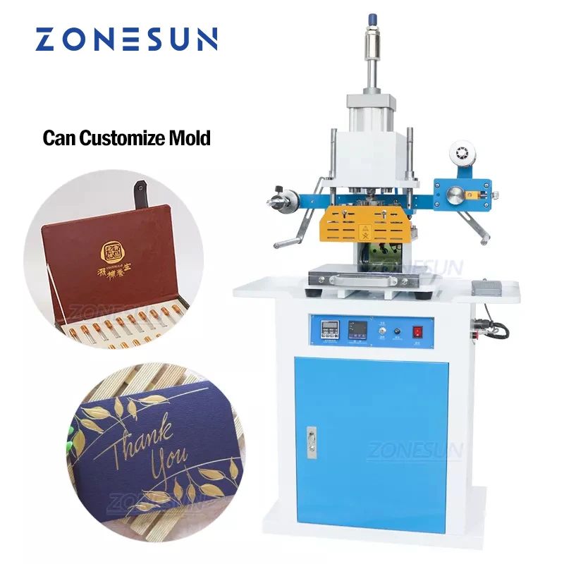 

ZONESUN ZS-819C Pneumatic Leather Paper LOGO Hot Foil Stamping Creasing Embossing Machine Heat Press Machine Punch Press