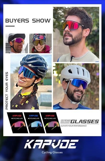 Kapvoe-gafas polarizadas de ciclismo para hombre y mujer, lentes de  protección para bicicleta de carretera, a prueba de viento, para deportes  al aire libre qiuyongming unisex