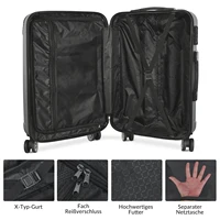 Ensemble de valises Comanlai 3 pièces (21/24/28 pouces) avec roulettes et serrure TSA, valise rigide de voyage en ABS, poignée télescopique, gris 3
