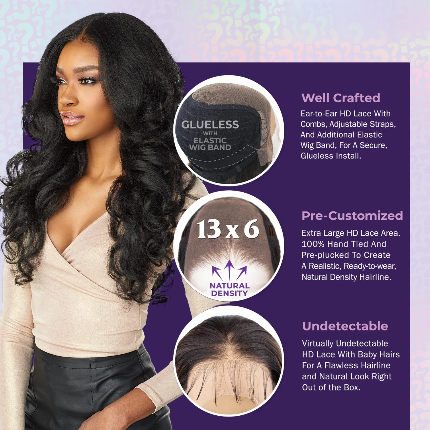Sensationnel Cloud 9 What Lace HD Lace Front Wig 13X6 Latisha – Long Natural Textued Curly Style, Heat Safe Synthetic Fibers 4