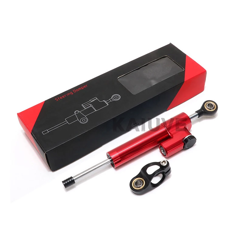 KAIUVE 255MM Universal Motorcycle Steering Damper Stabilizer for YAMAHA HONDA KAWASAKI SUZUKI DUCATI BMW and Electric Scooter