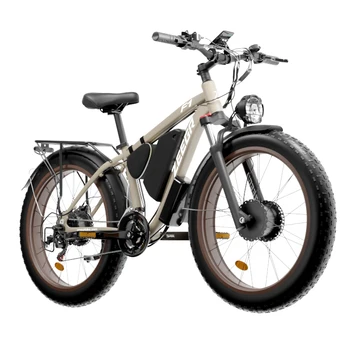Zgeer F1 48v 2000w ebike full suspension power bicycle with ce 26 inch fat tire hidden dual battery snow beach electric bike 3