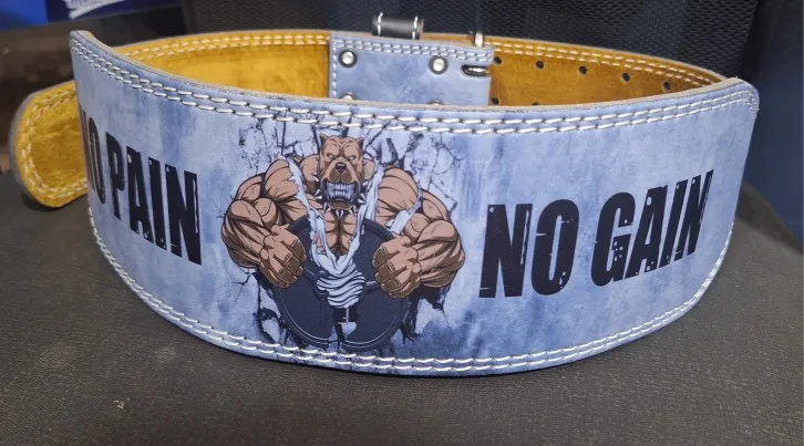 No Pain No Gain Weightlifting Belt for Powerlifting & Heavy Duty Workout
