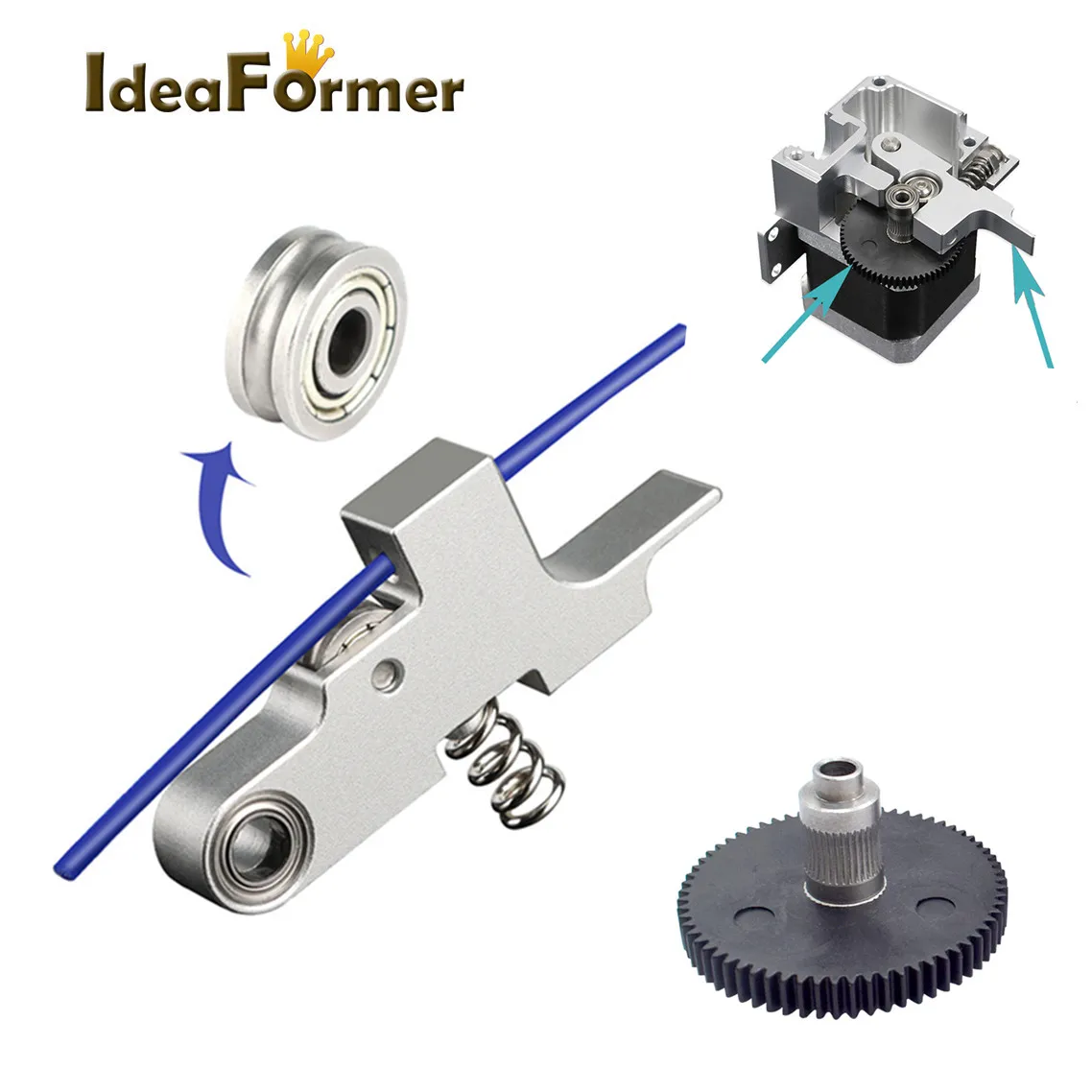 Titan Aero Metal Extruder Idler Arm Gear with 66 Teeth 1.75mm for Prusa i3 Ultimate Sidewinder X1 Titan Extruder 3D Printer Part