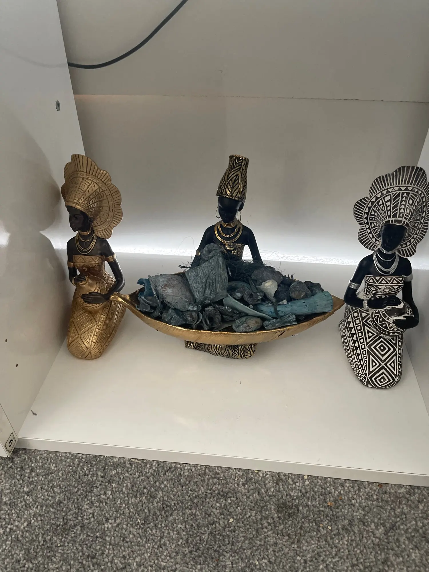 Black Resin Retro African Women with Pottery Figurines - Home & Desktop Decor photo review