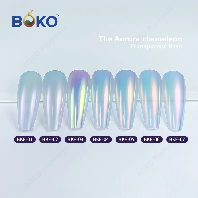 BOKO New Aurora Nail Powder Mirror Effect Chrome Nail Art Mermaid Rainbow Chameleon Effect