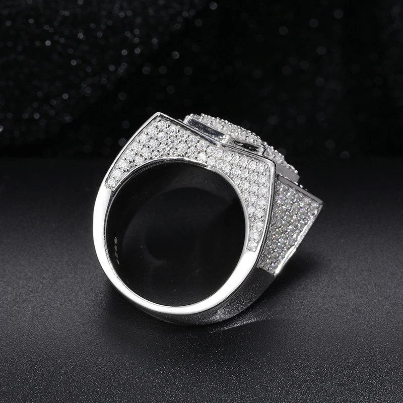 VVS1 Moissanite Star Rings for Men in Silver