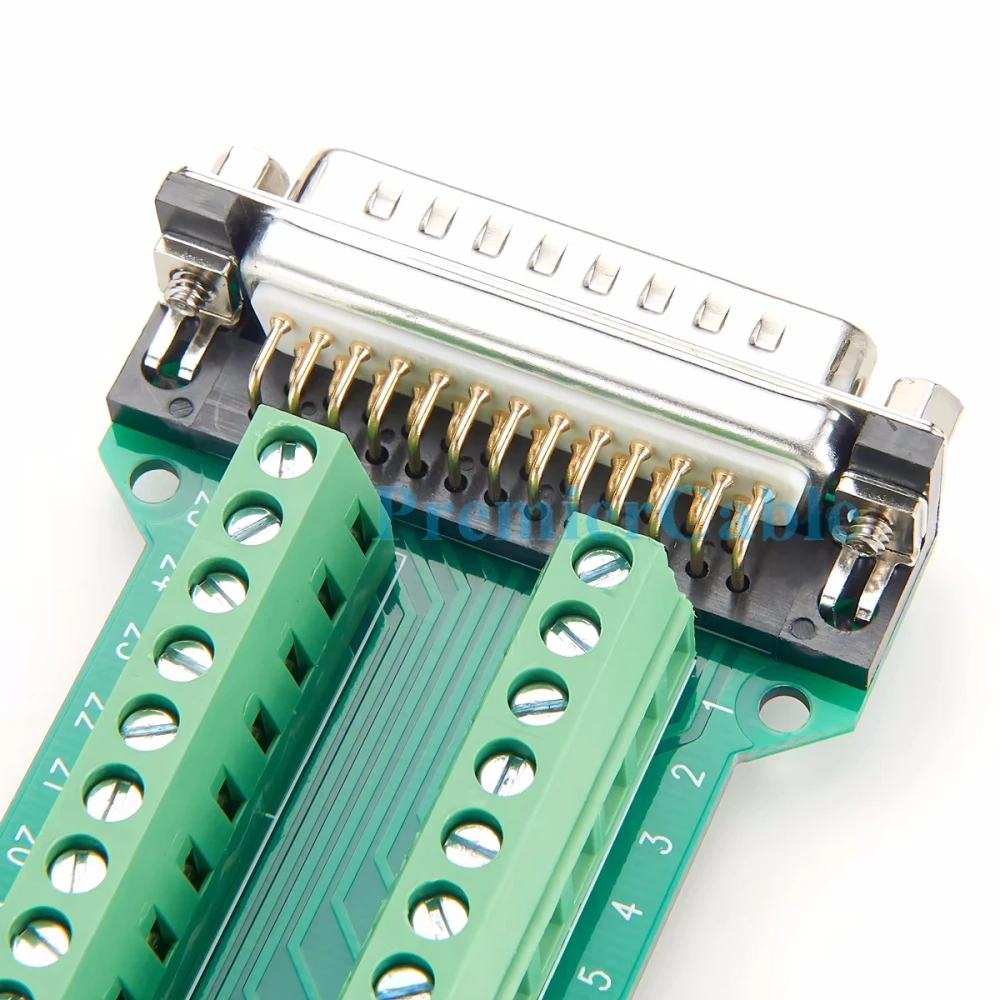 DB25 Schraubklemmenadapter D-SUB 25-polig 2-reihig Stecker auf Seriell-Klemmen-Breakout-Board-Verbinder DIN-Schienen-Signalmodul – Detail 7