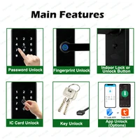 RAYKUBE K8 Smart Door Lock TTlock Bluetooth / Tuya Wifi Fingerprint Password 13.56MHZ IC Card Keyless Smartlife Home - Image 3