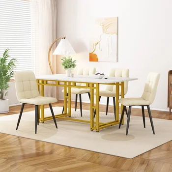 Tavolo da pranzo tavolo da cucina semplice struttura in metallo rettangolare moderno leggero tavolo da cucina di lusso gambe in metallo 120x70 cm 1