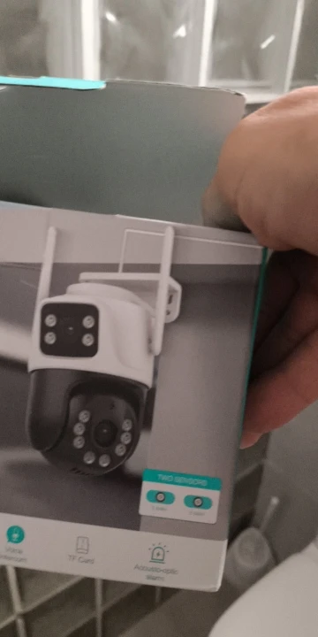 Cámara IP PTZ de tres lentes para exteriores, videocámara de seguridad 6K HD con tres pantallas, WiFi, seguimiento automático, 4K, lente Dual, inalámbrica, CCTV, iCsee photo review
