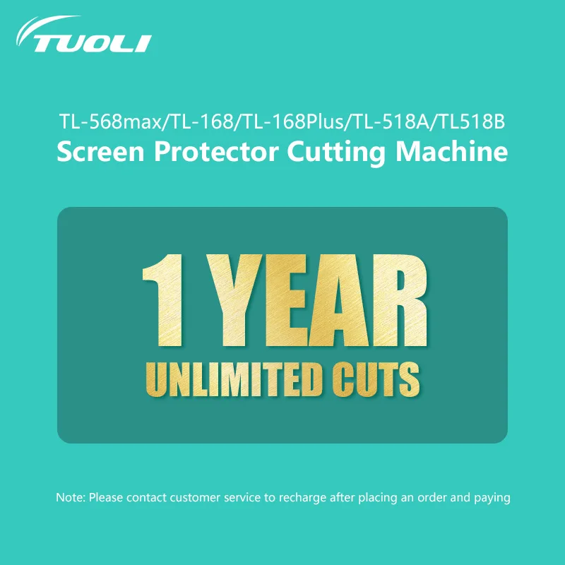 

TUOLI 1 Year Annual Fee Unlimited Hydrogel Screen Protector Cutting Machine for TL568Max, TL-168, TL-168Plus, TL-518A, TL-518B