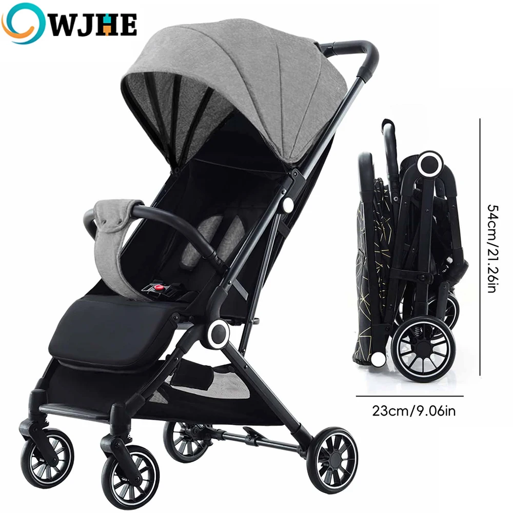 OWJHE aby chariot, bidirectionnel ultra léger pliable haute paysage quatre roues amortisseur bébé poussette, chariot bébé