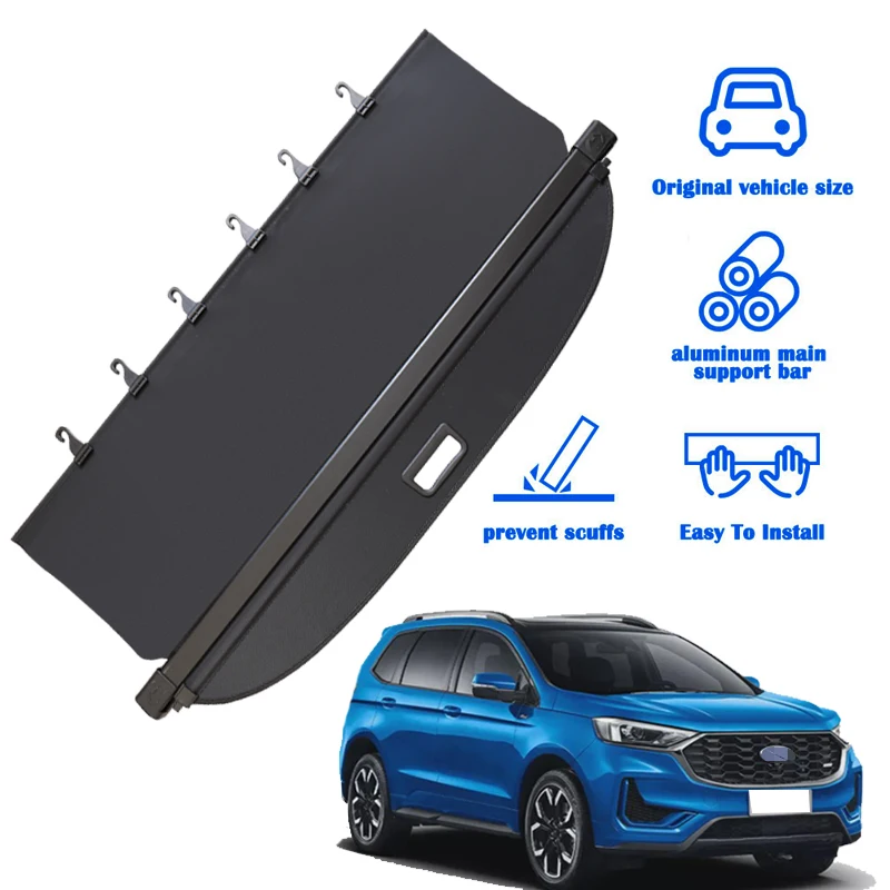 For Ford Edge Cargo Cover Trunk Retractable Parcel Rack Waterproof