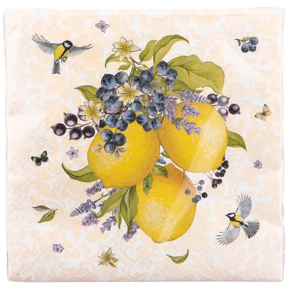 Рисунок 2 - Салфетки бумажные Lefard "Лимоны" 33*33 см