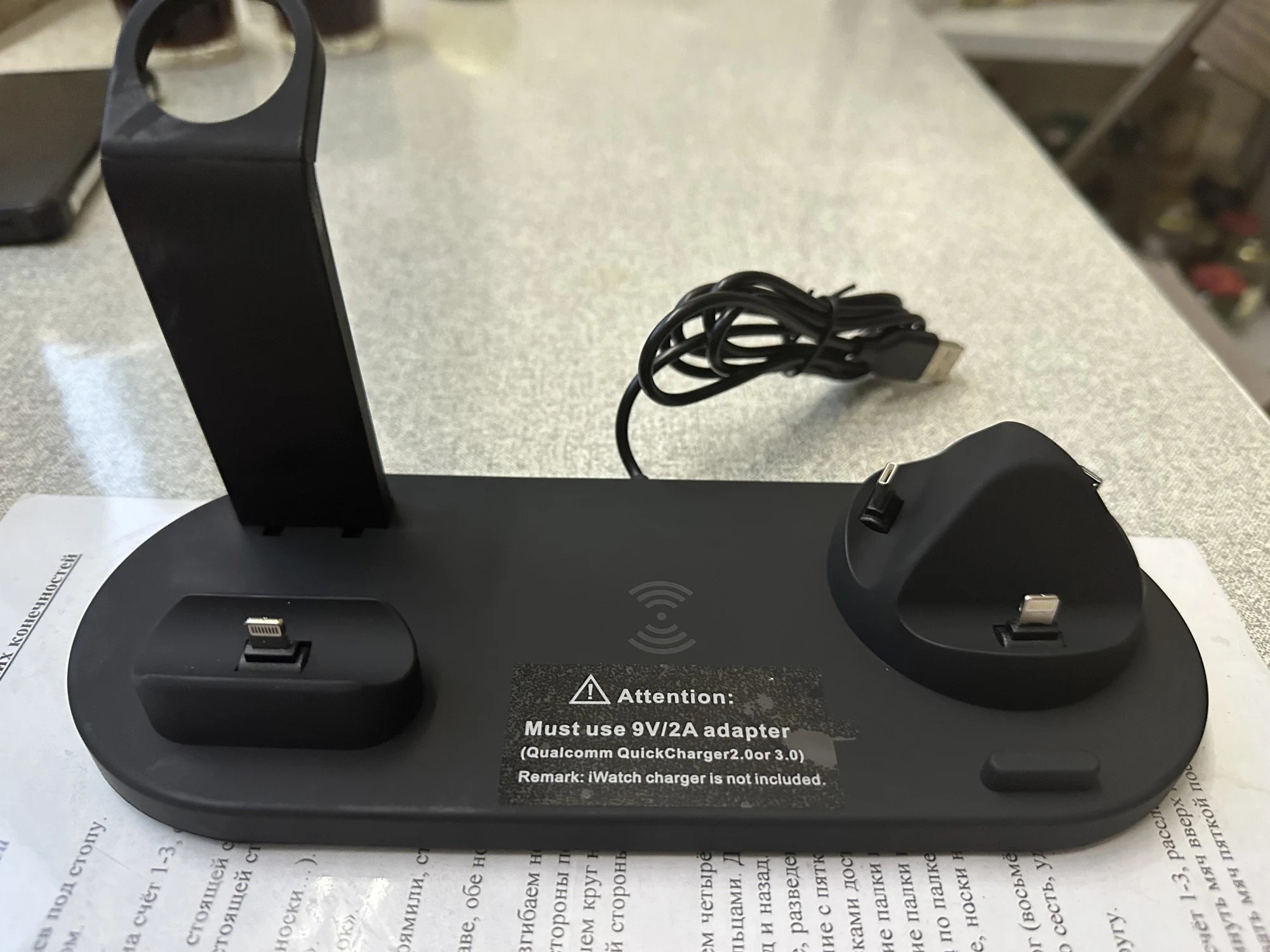 Беспроводное зарядное устройство 7 в 1, подставка для iPhone 14 13 12 11X8  Airpods Pro Apple Watch iWatch 8 7 6 15 Вт, док-станция для быстрой зарядки  | AliExpress