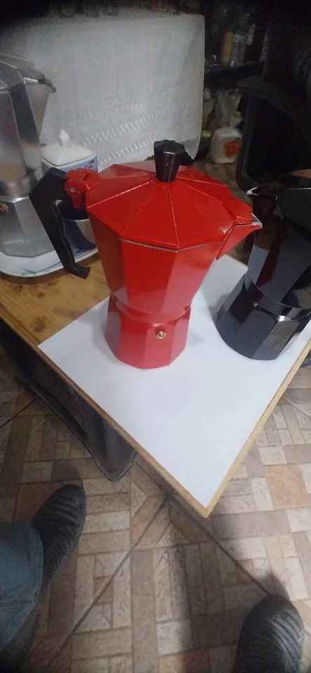 Aluminum Moka Pot 300ml Authentic Italian Espresso Coffee Maker for Stovetop Home Outdoor Black Red Coffee Moka Pot photo review