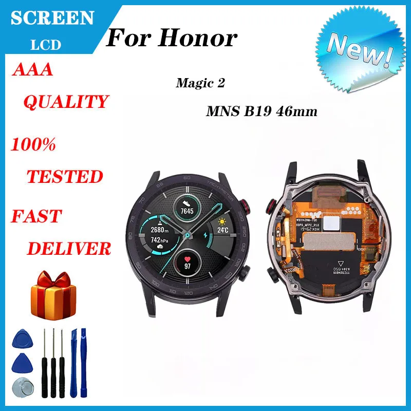 Montagem da Tela Lcd para Honor Ver Magic Tela Externa Reparo e Toque Relógio Inteligente 46 mm Mns-b19 Mns-b39